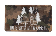 Camco 53449 "Life is Better at the Campsite" Campsite Scrub Rug - 26.5" x 15", RV Camo