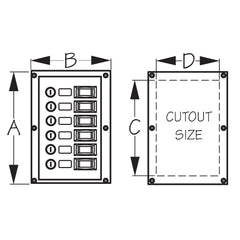 Sea-Dog 424110-1 Line Vertical 6 Gang Panel