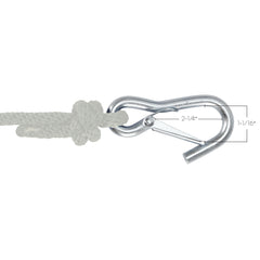 Extreme Max 3006.3428 BoatTector Solid Braid MFP Anchor Line with Snap Hook - 1/2" x 100', White