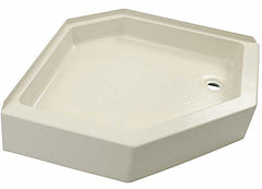 LIPPERT 209415 32IN X 32IN NEO ANGLE SHOWER PAN; RIGHT DRAIN; 6.625IN APRON PARCHMENT