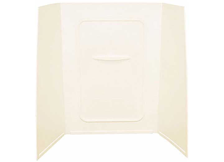 LIPPERT 209468 24IN X 40IN X 56IN BATHTUB & SHOWER PAN SURROUND; 1PIECE DESIGN; PICTURE FRAME FINISH PARCHMENT