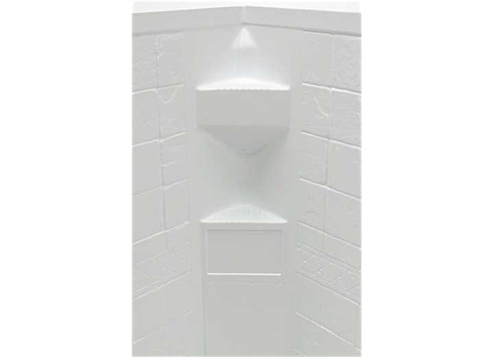 LIPPERT 306205 34IN X 34IN NEO ANGLE SHOWER SURROUND; SLATE FINISH; 68IN TALL WHITE
