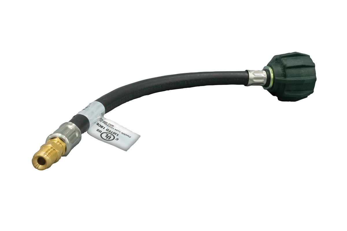 Suburban LP-PT12F RV Type-1 ACME Nut Pigtail, 1/4" I.D. Hose, Type-1 ACME Nut x 1/4" Inverted Flare 12"