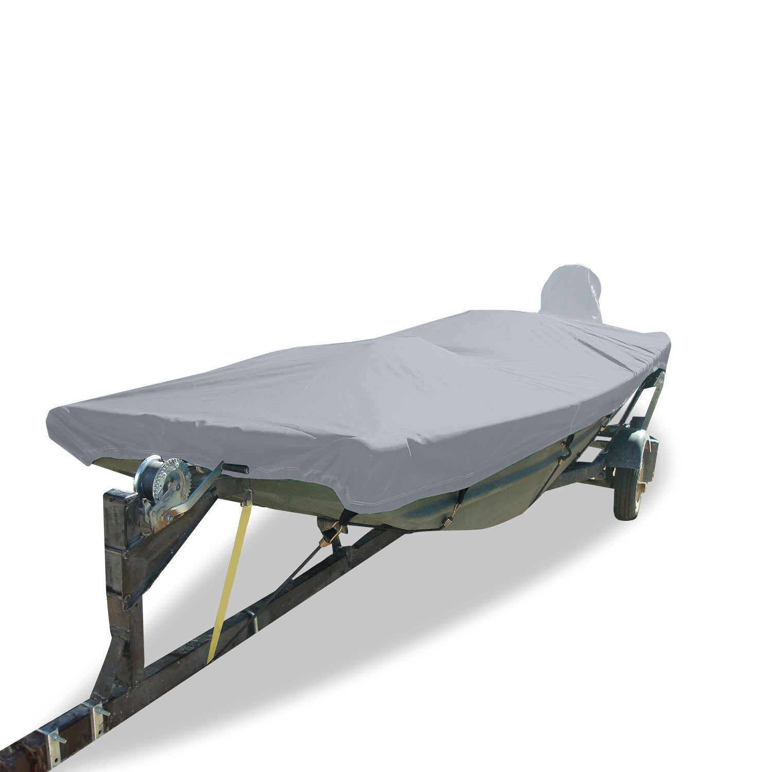 Carver 74203S-11 Styled-to-Fit Boat Cover for Open Jon Boats - 16'6", Mist Gray