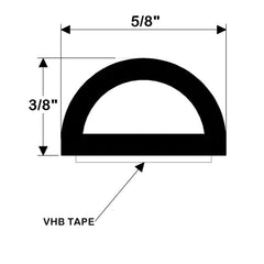 TACO Marine V30-0109B10-1 Weather Seal Tape - 3/8" x 5/8" x 10', Black