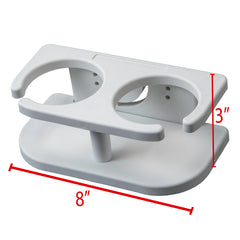 Extreme Max 3005.5692 Adjustable 2-Drink Mug Cup & Can Holder for Horizontal and Vertical Square Pontoon Rails - White
