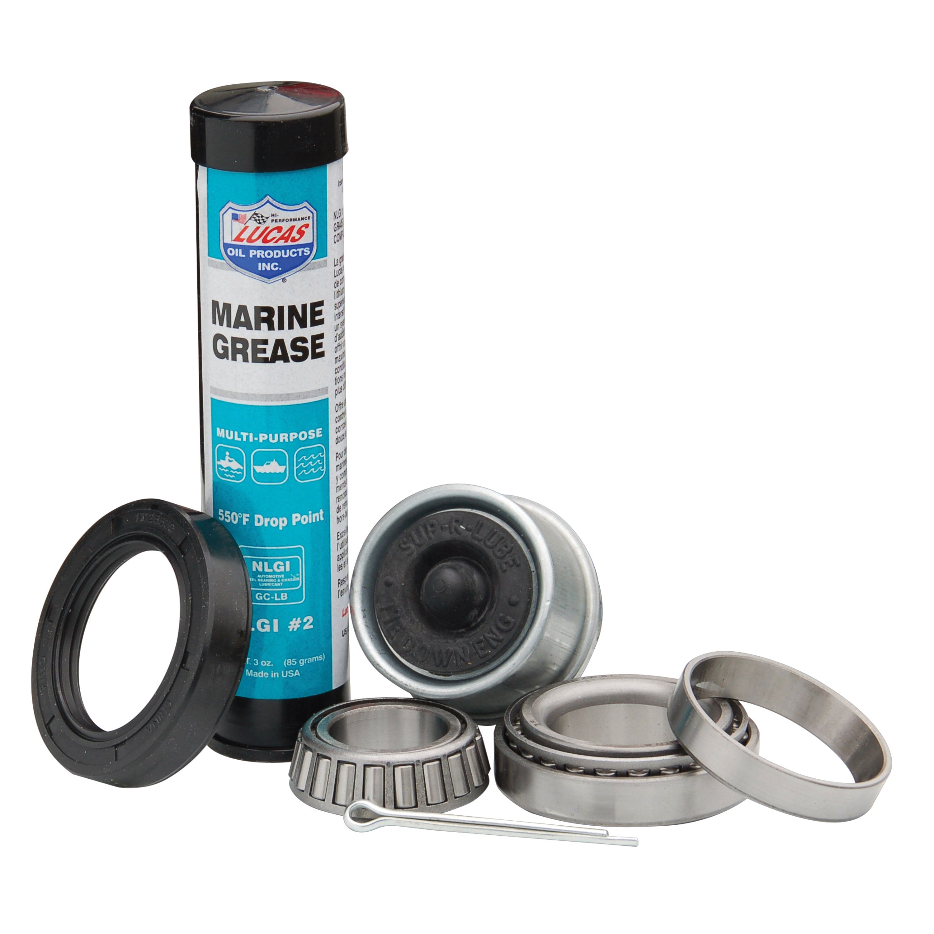 Tie Down Engineering K71-G02-63 81134 Vortex Bearing and Grease Kit with Stainless Steel Cap - 1-3/8" x  1-1/16" (Cup 2.3612" OD)