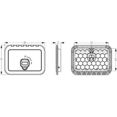 Sea-Dog 336520 Triple Latch Rectangular Marine Hatch - 10.25" x 14", White