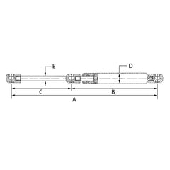 JR Products GSNI-2200-90 Gas Spring - 17" EXT, 90 lbs.