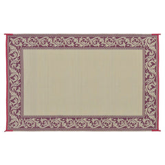 Ming's Mark RD5 Stylish Camping Reversible Classical Patio Mat - 6' x 9', Burgundy/Beige