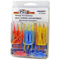 Pico 0050PT Crimp-Heat Shrink Clam Pack Kit - 22-16, 16-14, & 12-10 AWG Butt Connectors & Rings, 25 Pieces