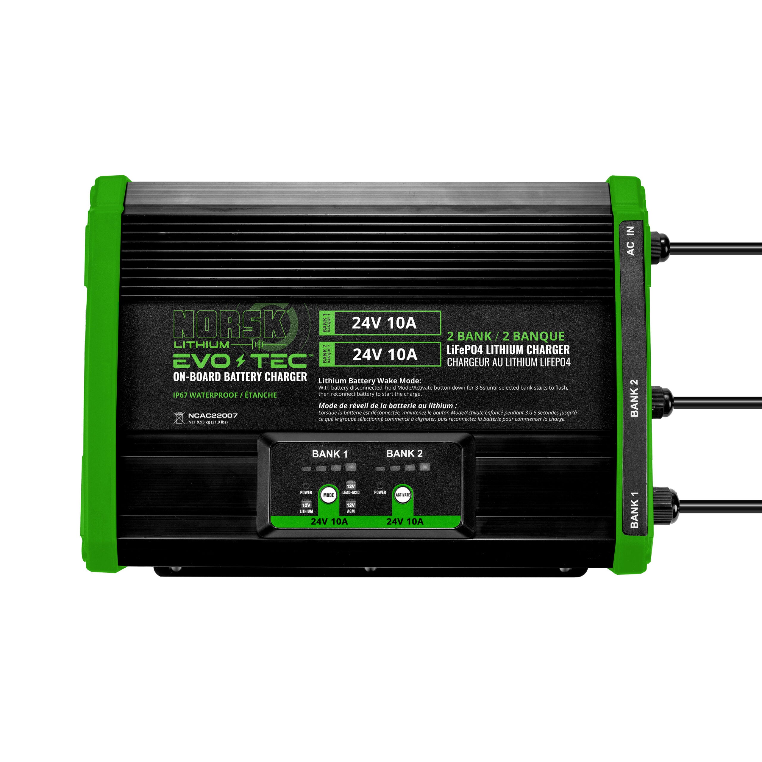 Norsk NCAC22007 EVO-TEC 24V/24V 10A 2 Bank On-Board Charger