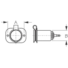 Sea-Dog 426053-1 12-Volt Power Socket - Stainless Steel Socket, Molded Cap