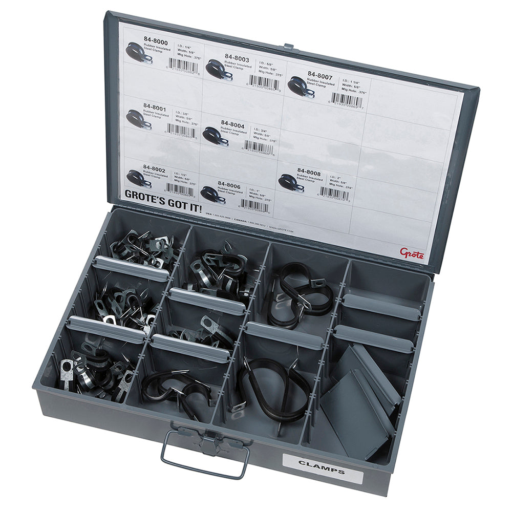 Grote 83-6658 Fleet, Service & Installer Assortment Tray - Rubber Insulated Steel Clamp Assortment Tray