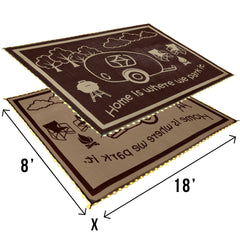 Stylish Camping LRVH8187 Reversible LED Illuminated Mat - RV Home, Brown/Beige, 8' x 18'