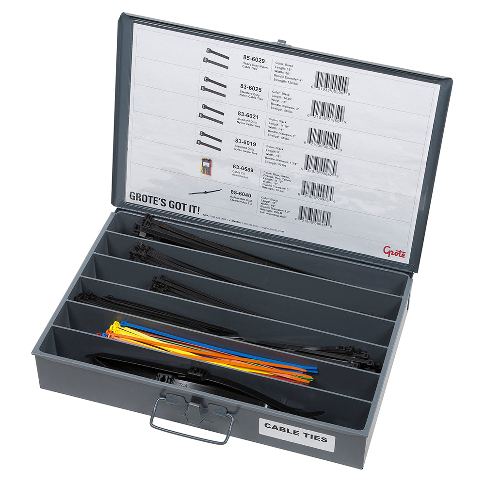 Grote 83-6655 Fleet, Service & Installer Assortment Tray - Nylon Cable Tie Assortment Tray
