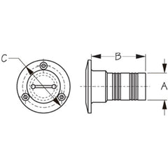 Sea-Dog 351320-1 Stainless Steel Hose Deck Fill - 1-1/2" Hose, "Gas"
