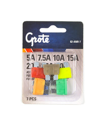 Grote 82-ANR-7 Fuse Assortment Kit - 7-Pack (5A, 7.5A, 10A, 15A, 20A, 25A, 30A)
