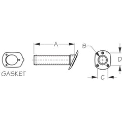 Sea-Dog 325176-1 Flush Mount Rod Holder Stamped