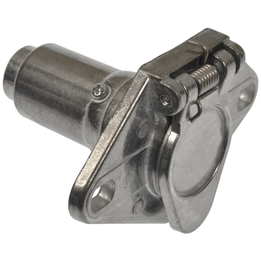Pollak 6P-101V 6-Pole Round Metal Vehicle End with Concealed Terminals