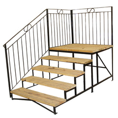 H and H Farm Products 20330C Wood and Metal Step with Hand and Backrail - 3+ Steps