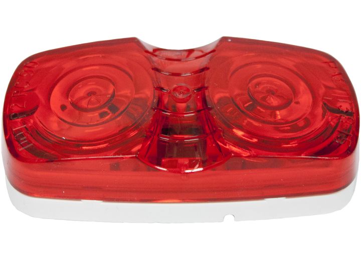 PETERSON MFG V138R RECT CLR MKR LIT 2 BULB RED