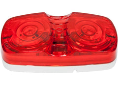PETERSON MFG V138R RECT CLR MKR LIT 2 BULB RED