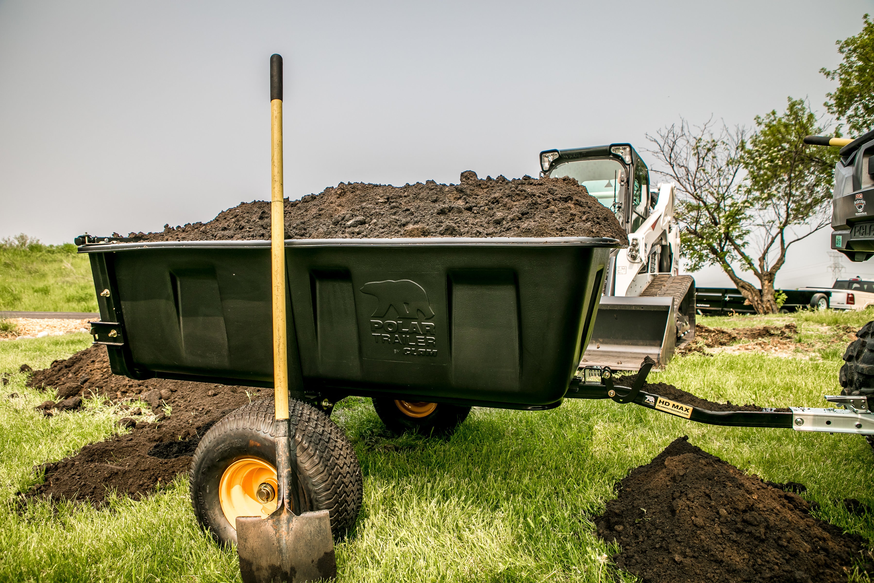 Polar Trailer 10535-D-1 MAX Heavy Duty 1800 lb. 27 Cubic Foot ATV UTV Lawn Mower Trailer HD MAX and Removable Tailgate Rubber Wheels Hauling Outdoor - Black