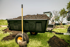Polar Trailer 10535-D-1 MAX Heavy Duty 1800 lb. 27 Cubic Foot ATV UTV Lawn Mower Trailer HD MAX and Removable Tailgate Rubber Wheels Hauling Outdoor - Black