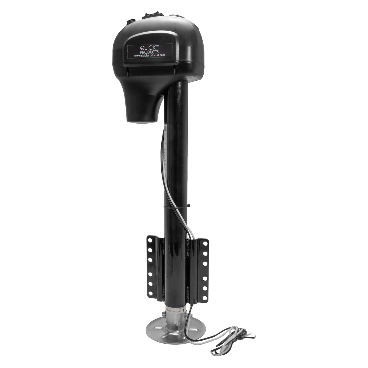 Quick Products JQ-3500SMB Power A-Frame Electric Tongue Jack with Side-Mount, LED Work Light and Permanent Ground Wiring for Camper Trailer, RV - 3,650 lbs. Capacity (Higher then Standard 3,500 lbs. Jack!), Black