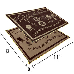 Stylish Camping LRVH8117 Reversible LED Illuminated Mat - RV Home, Brown/Beige, 8' x 11'