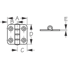 Sea-Dog 201582-1 Small Butt Hinge - #8 FH
