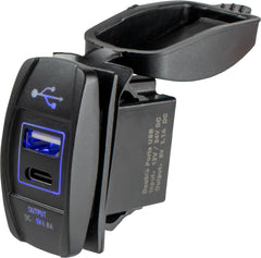 Sea-Dog 426521-1 Rocker Dual USB C/USB A