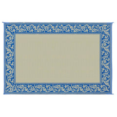 Ming's Mark RD3 Stylish Camping Reversible Classical Patio Mat - 6' x 9', Blue/Beige