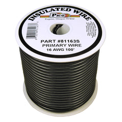 Pico 81163S Primary Wire - 16 AWG, Black, 100' Spool