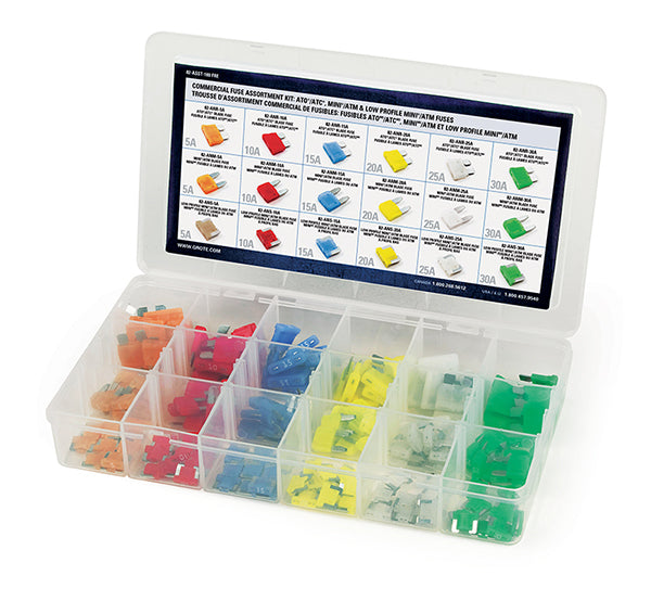 Grote 82-ASST-180 Fuse Assortment Kit - 180-Pack (5A, 10A, 15A, 20A, 25A, 30A)