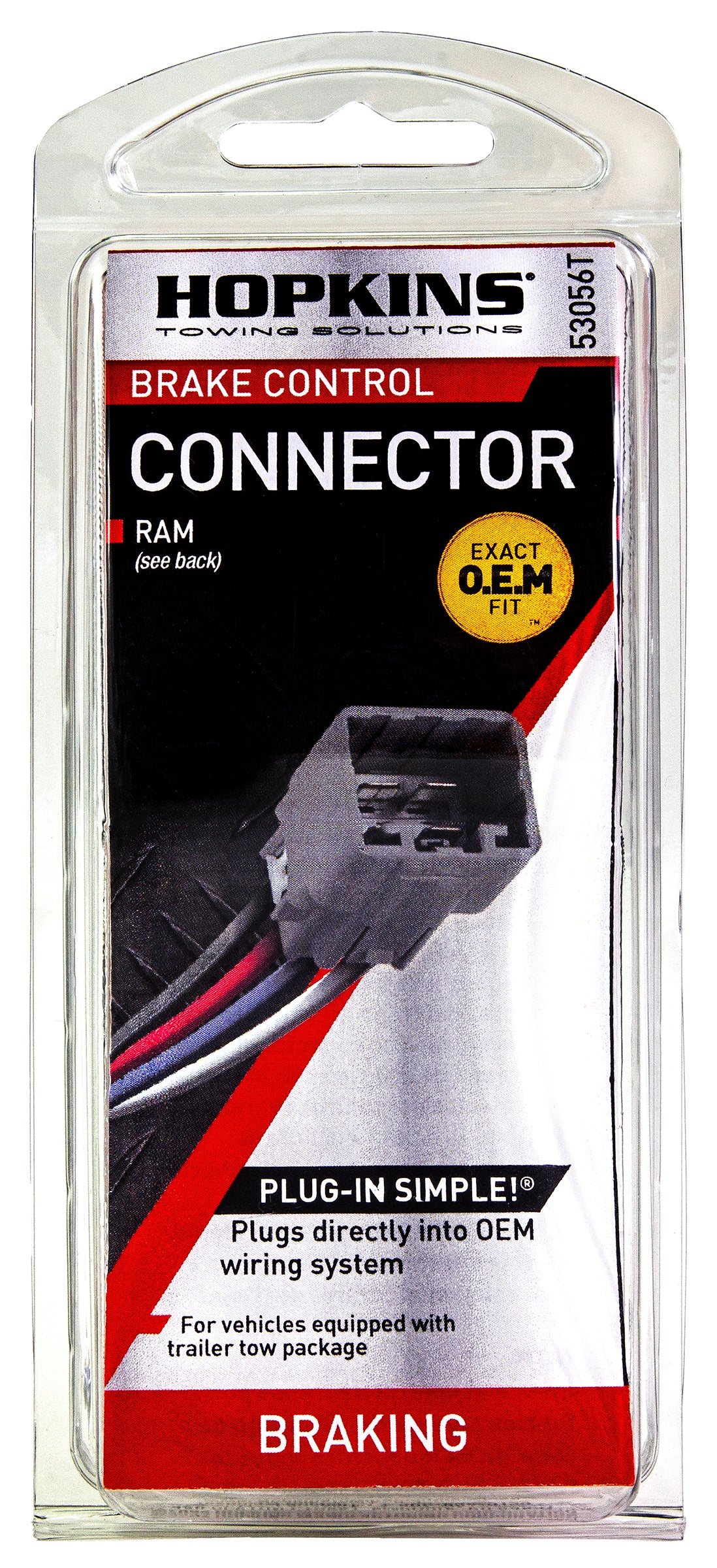 Hopkins 53056T Plug-In Simple Brake Control Connector for Dodge