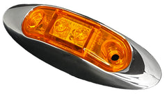 RV Designer L931 Oblong LED Marker Light with Chrome Bezel - Amber