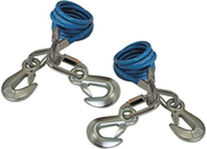 ROADMASTER INC 643-2 68INCH 6000POUND GVWR CAPACITY DOUBLE HOOK COILED SAFETY CABLES ONE PAIR
