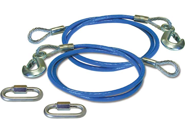 ROADMASTER INC 649 64INCH 8000POUND GVWR CAPACITY SINGLE HOOK STRAIGHT SAFETY CABLES ONE PAIR