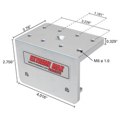 Extreme Max 3005.4405 90° Aluminum Slider Base for Lund Sport Track Systems
