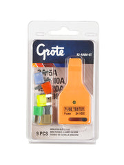 Grote 82-ANM-8T Fuse & Circuit Protection Assortment Kit - Miniature Blade Fuse Assortment & Tester, 9-Pack