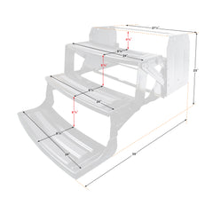 Lippert 432690 24" Radius Corner Manual Step - Triple, 9" Rise