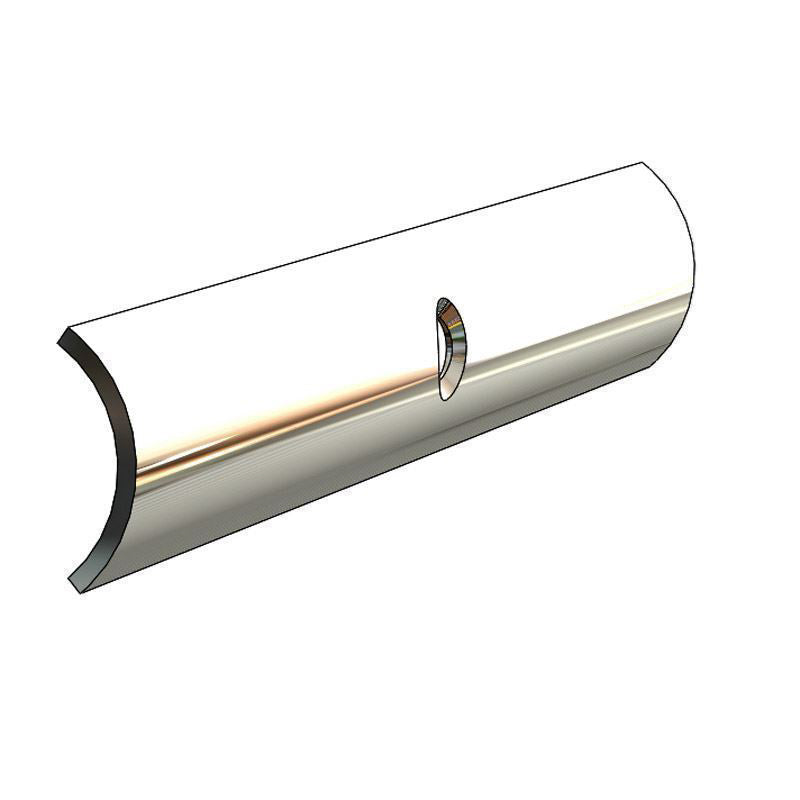 TACO Marine S11-4511P12 Stainless Steel Hollow Back Rub Rail Fitting - 3/4" W x 12' L