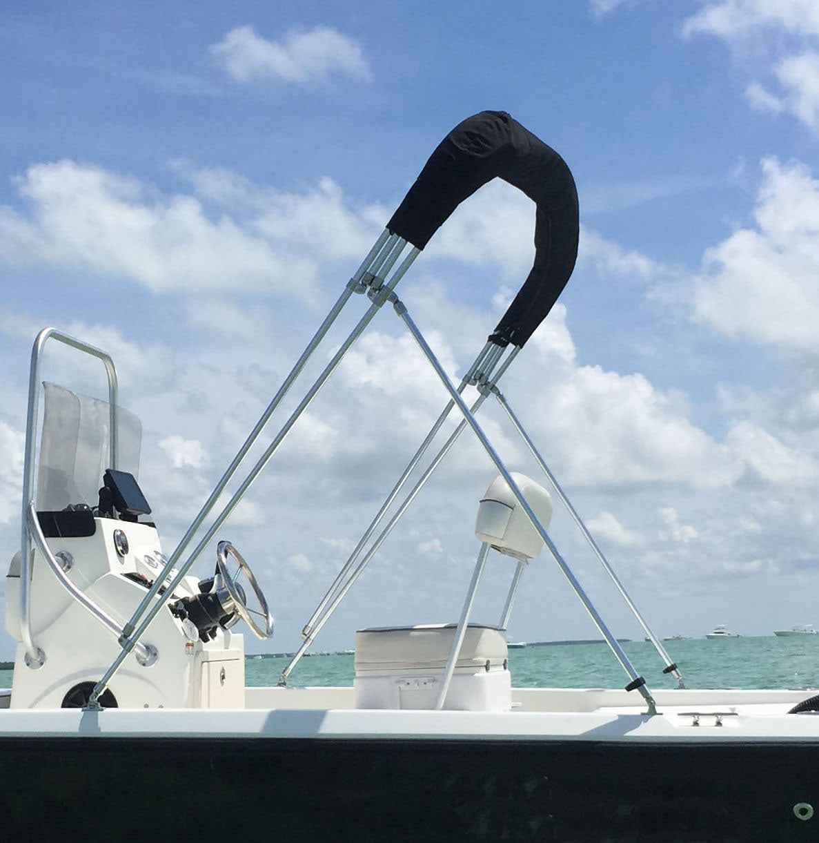 Carver 62011 Bimini Top Fixed Brace Kit - 48"H (Round Tube Stainless Steel)