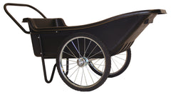 Polar Trailer 8376-D-1 10 Cubic Foot Heavy Duty Utility Outdoor Yard Garden Cart Wheelbarrow Utility Cart with Handle and Solid Rubber 20 Inch Wheels - Black