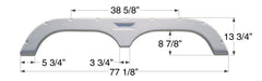 Icon 01474-D-1 Tandem Axle Fender Skirt FS720 for Fleetwood - Polar White