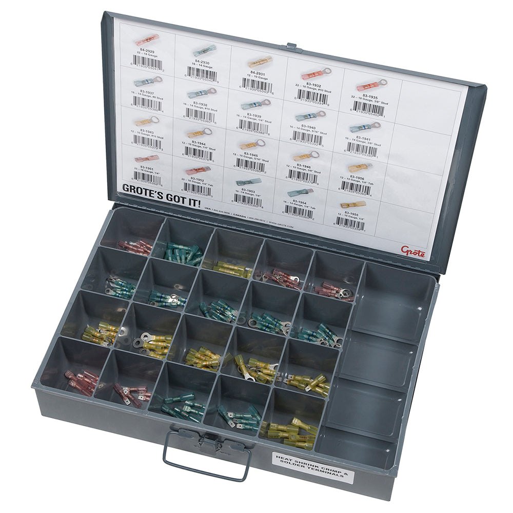 Grote 83-6651 Fleet, Service & Installer Assortment Tray - Crimp, Solder & Seal Heat Shrink Terminal Assortment Tray