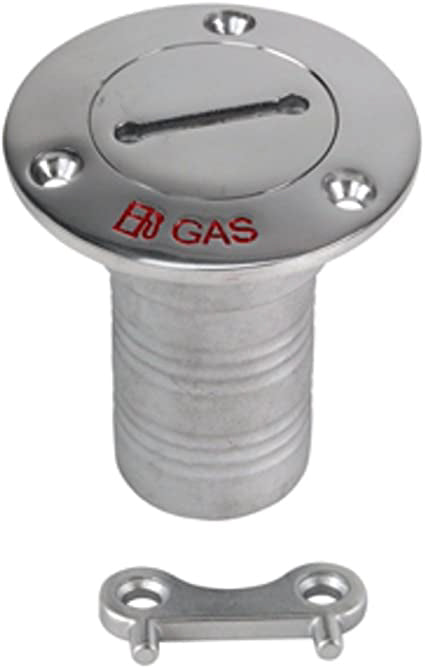 Whitecap 6123C Stainless Steel Gas Hose Deck Fill with Key - 90°, 1-1/2" Hose