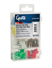 Grote 82-ASST-80R Fuse & Circuit Protection Assortment Kit - 80 Pack (3A, 5A, 7.5A, 10A, 15A, 20A, 25A, 30A)